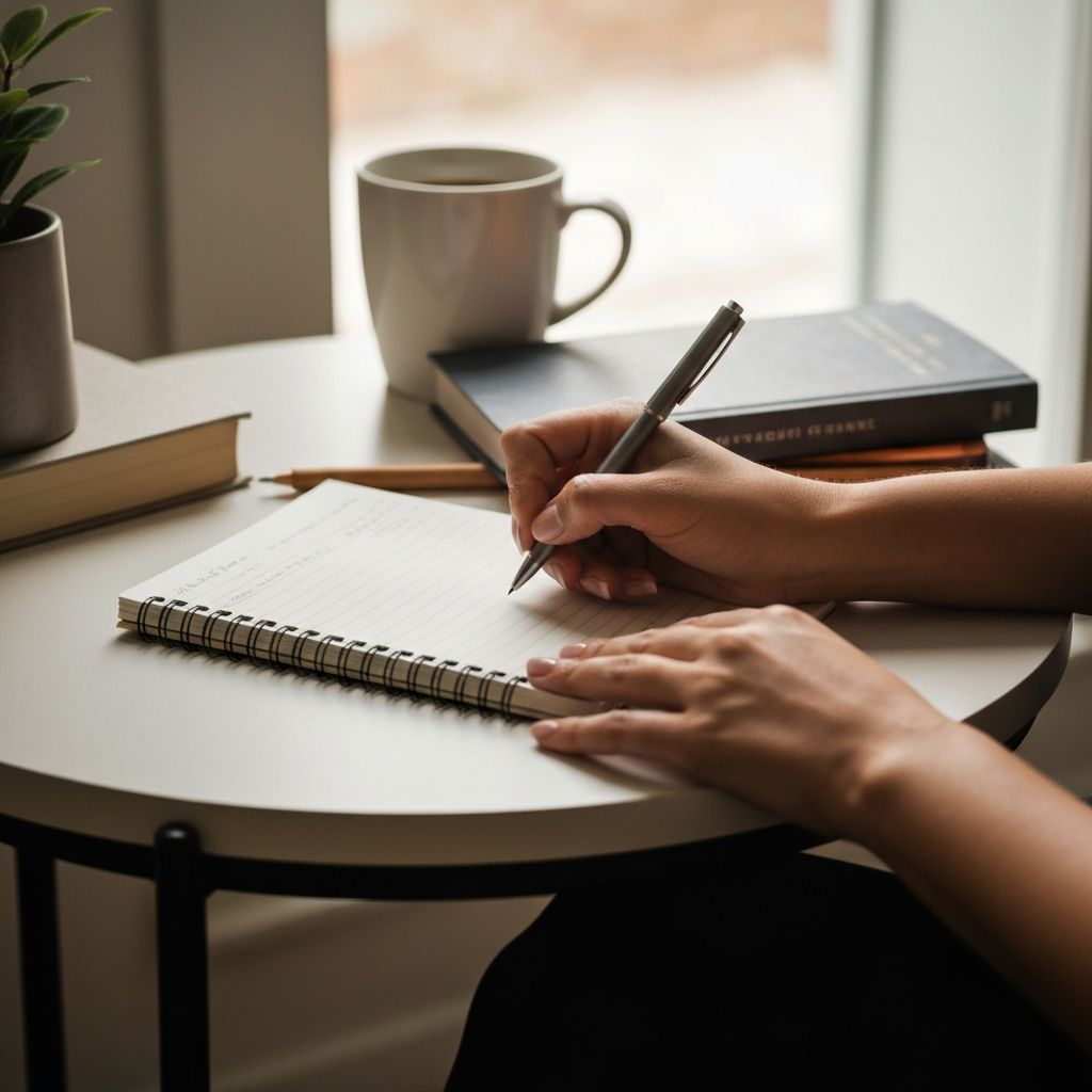 Ръце с бележник за записки